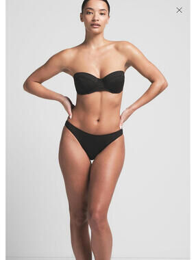 Skims Signature Swim Strapless Underwire Top Color ONYX Size Large